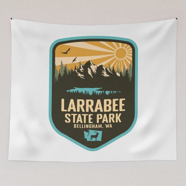 Item preview, Larrabee State Park Washington - WA Retro Badge Forest and Wilderness  designed and sold by mountainfad.