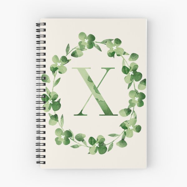 Item preview, Letter X Floral Monogram. Green Hydrangea Flowers Laurel. designed and sold by helga-wigandt.