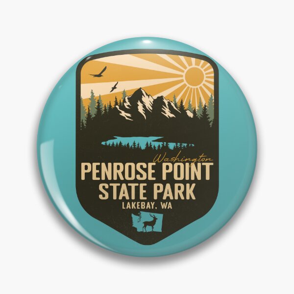 Item preview, Penrose Point State Park Washington - WA Retro Badge Forest and Wilderness  designed and sold by mountainfad.