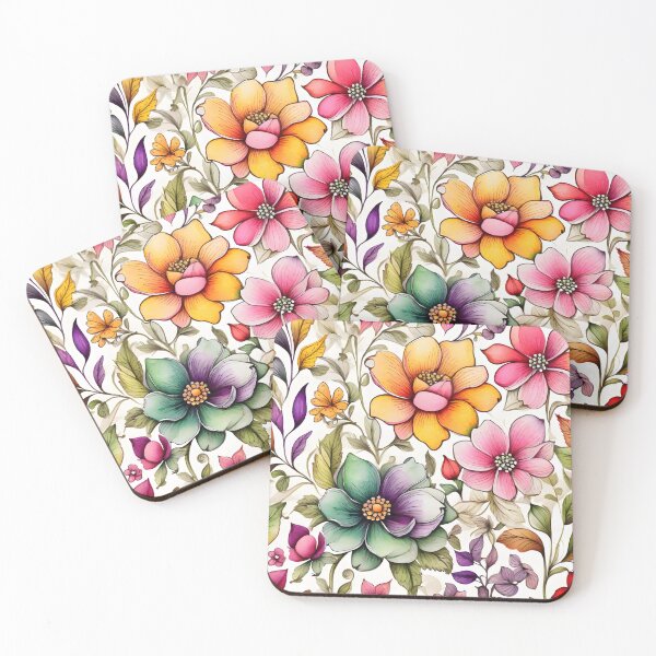 Item preview, colorful flowers pattern designed and sold by HOMETOWN86.