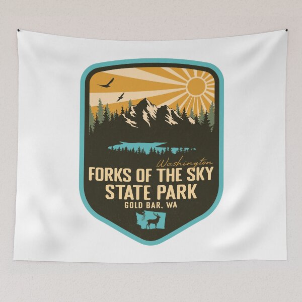 Item preview, Forks Of The Sky State Park Washington - WA Retro Badge Forest and Wilderness  designed and sold by mountainfad.
