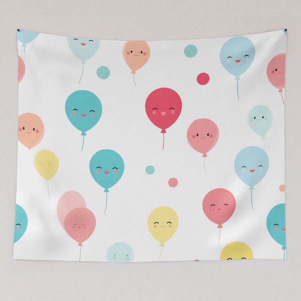 Item preview, Smiling Balloon Friends Pattern for Playful Spaces designed and sold by VectorPlace.