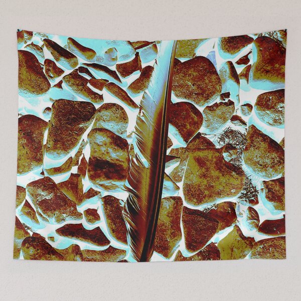 Item preview, feather on a bed of illuminated pebbles designed and sold by Gabriel BOCQUAIRE.