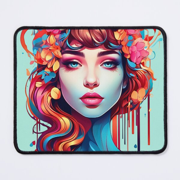 Item preview, Woman emerging from water abstract retro 80s design designed and sold by BorgSpareParts.