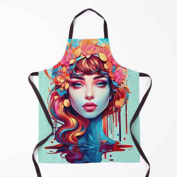 Item preview, Woman emerging from water abstract retro 80s design designed and sold by BorgSpareParts.