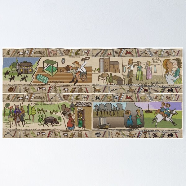Item preview, The Gabeaux Tapestry - second half of the 'O' narrative panels 21 to 24 designed and sold by jennyjeffries.