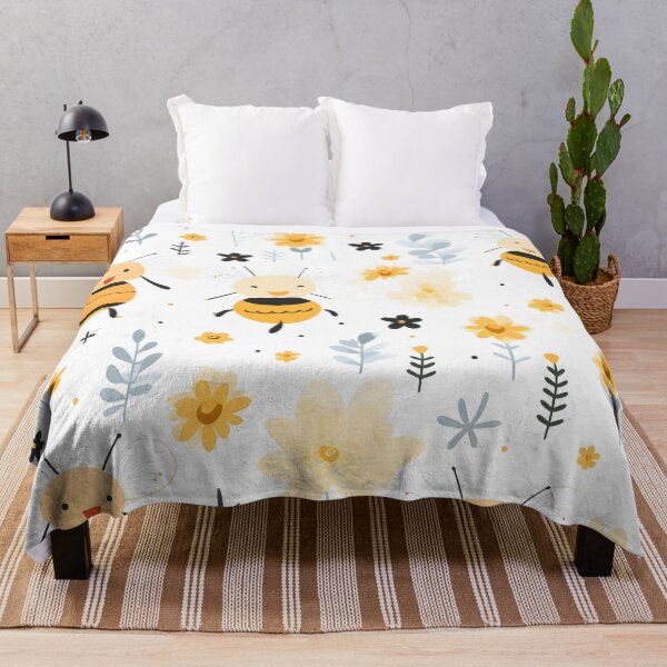 Item preview, Cheerful Bees and Blooms Wallpaper for Sunny Interiors designed and sold by VectorPlace.