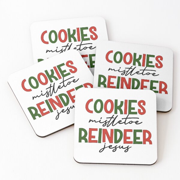 Item preview, Cookies Mistletoe Reindeer and Jesus, Christian Christmas designed and sold by EsteticaVerus.