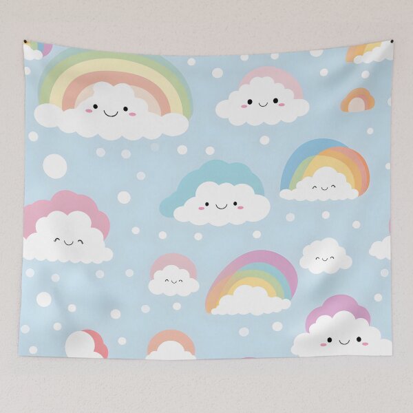 Item preview, Dreamy Rainbows and Fluffy Clouds Wallpaper for Kids' Spaces designed and sold by VectorPlace.