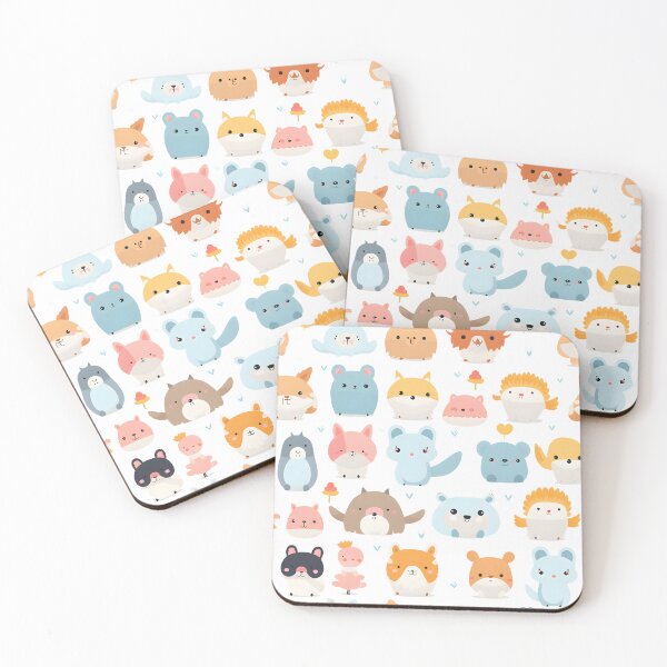 Item preview, Joyful Kawaii Creatures Pattern for Creative Spaces designed and sold by VectorPlace.