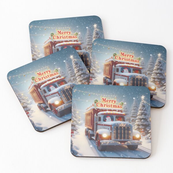 Item preview, Merry Christmas truck designed and sold by AI-Only Creations.