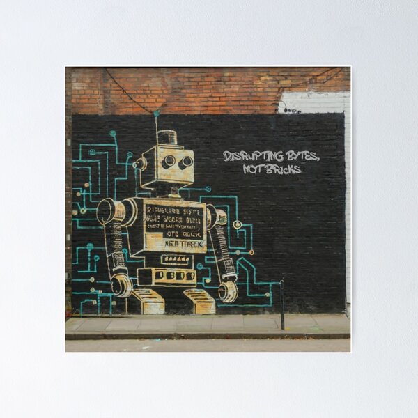 Item preview, Robot Stencil Graffiti designed and sold by Bomax121.
