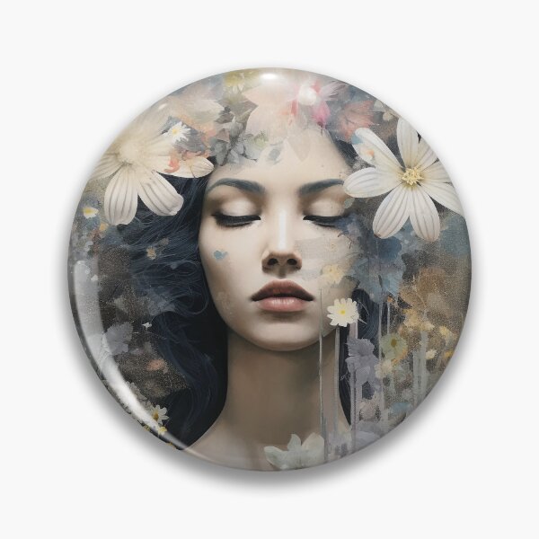 Item preview, Goddess with Pastel Petals and Concrete Geometry - an Urban Botanic Abstraction designed and sold by Dazzling Studio Art.