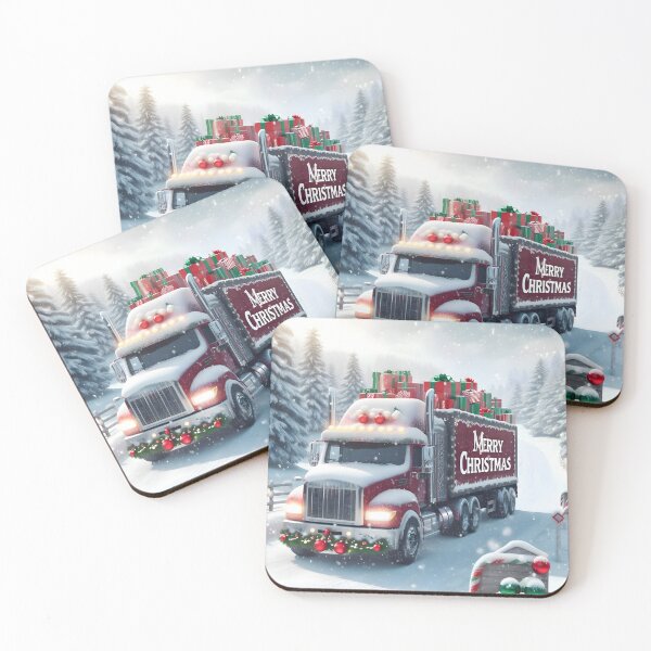 Item preview, Merry Christmas truck designed and sold by AI-Only Creations.