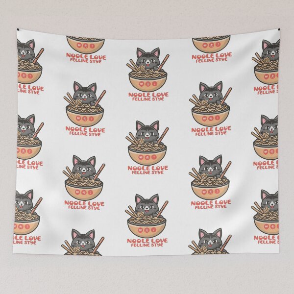 Item preview, Noodle Love Feline Style Cute Cats designed and sold by mhams  ⭐️⭐️⭐️⭐️⭐️.