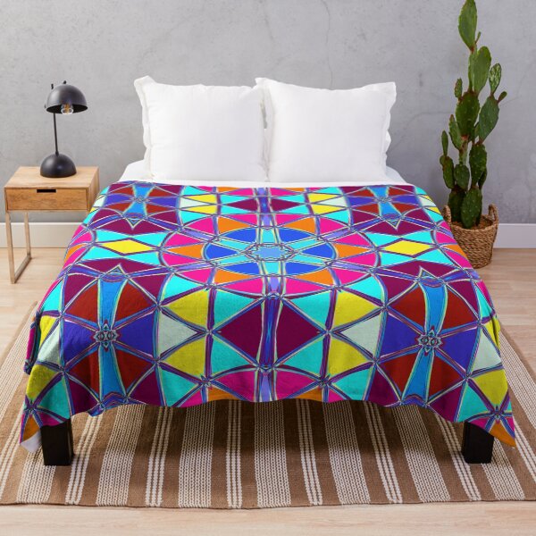 Item preview, Cartoon Mandala Blue Pink Yellow and Orange designed and sold by WormholeOrbital.