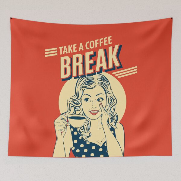 Item preview, Take A Coffee Break Retro Vintage Pin Up Girl designed and sold by dk-design85.