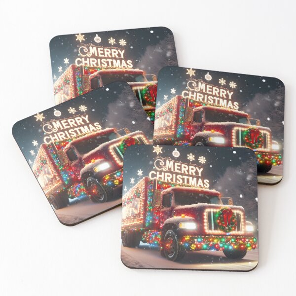 Item preview, Merry Christmas truck designed and sold by AI-Only Creations.