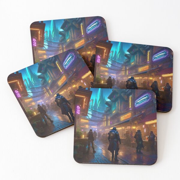Item preview, Dinner in Lowtown Noodle Market - Cyber City Scene designed and sold by Delerat7.