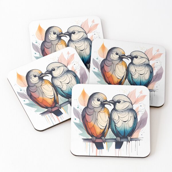 Item preview, Bird couple watercolor style designed and sold by studiohorizon.