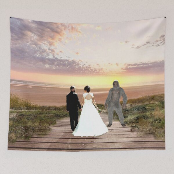 Item preview, Sasquatch Officiates a Wedding designed and sold by Surreallytee.