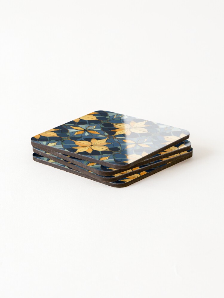 Thumbnail 4 of 5, Coasters (Set of 4), Inlay Style Pattern designed and sold by SideSignal.