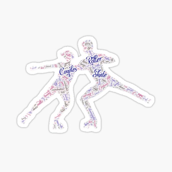 Item preview, Couples Roller Skating for Lighter Backgrounds designed and sold by WordsYouLove.
