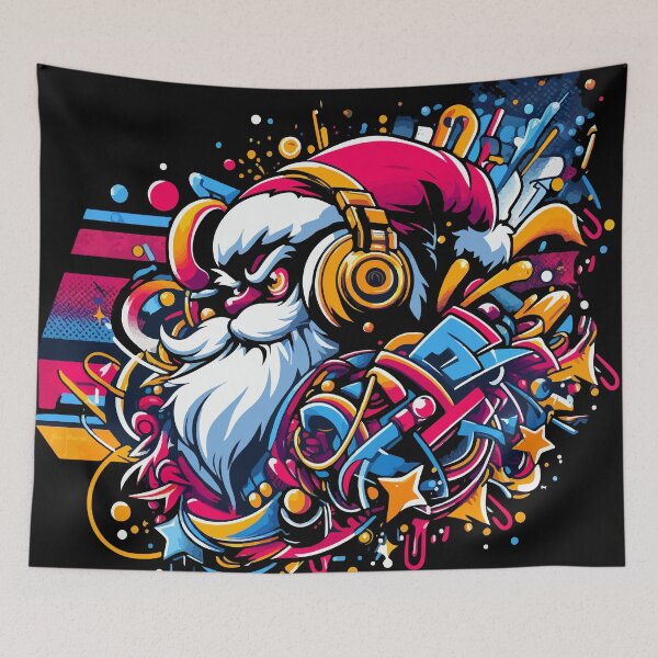 Item preview, Santa Claus with headphones on his ears listening to music.  designed and sold by Lukasz Kobylka.
