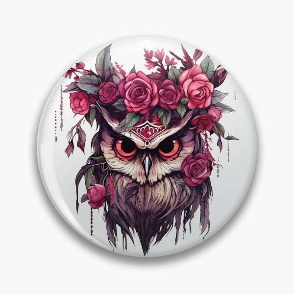 Item preview, Watercolor OxBlood Witch's Owl designed and sold by Mandayartstudio.