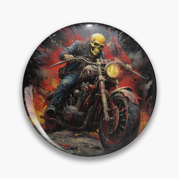 Item preview, Apocalyptic Biker: skeleton on a Motorcycle designed and sold by GrungeGarage.