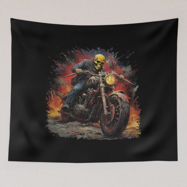 Item preview, Apocalyptic Biker: skeleton on a Motorcycle designed and sold by GrungeGarage.