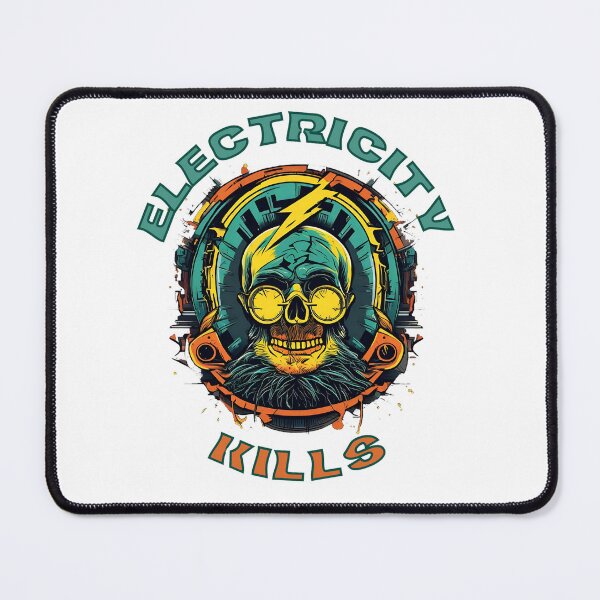 Item preview, Electricity kills skull warning designed and sold by signenordic.