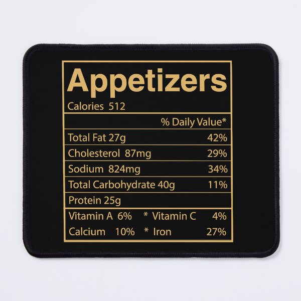 Item preview, Thanksgiving Christmas Funny Food Appetizers Nutritional Facts designed and sold by eyeONART.