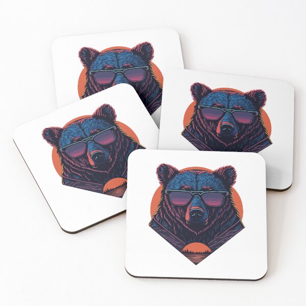 Item preview, Synthwave Bear with sunset designed and sold by MamikonarsRB.