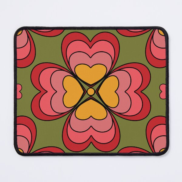 Item preview, Retro Hearts Soft Pinks and Mellow Green designed and sold by Aureusglow.