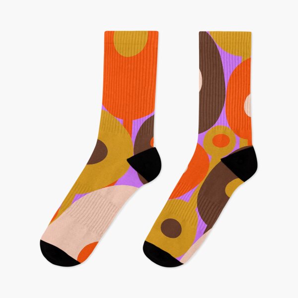 Item preview, Iconic Art Nouveau Abstract Geometric Floral Pattern in Purple, Brown and Orange designed and sold by Deutschic.