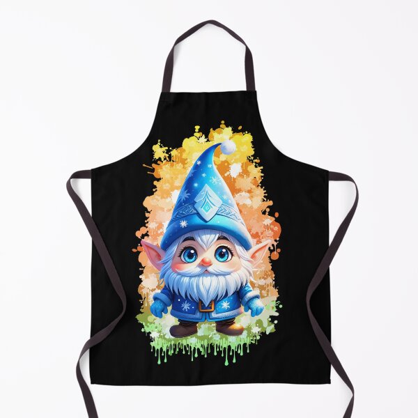 Item preview, Blue winter gnome with splash art background designed and sold by Biberwerke.