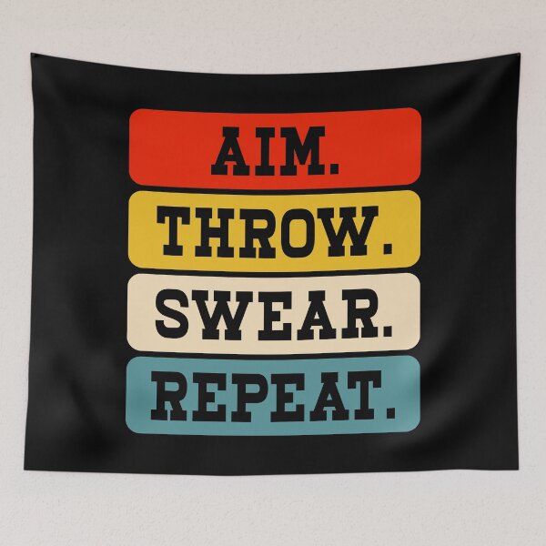 Item preview, Aim Throw Swear Repeat Cornhole - Funny Baggo Bean Bag Toss Game designed and sold by naworas.