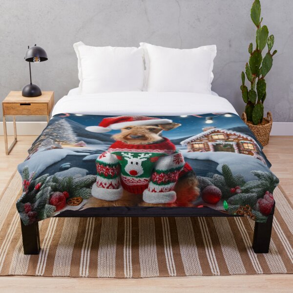 Item preview, Christmas Airedale Terrier In A Winter Wonderland designed and sold by ZenEverAI.