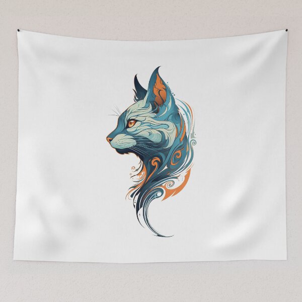 Item preview, Watercolor Art Cat: Whimsical Feline Elegance in Every Brushstroke designed and sold by hamishby.