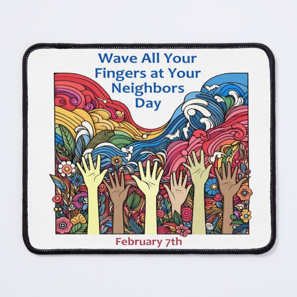 Item preview, Feb 7th - Wave All Your Fingers at Your Neighbor Day designed and sold by CrankyOldDude.