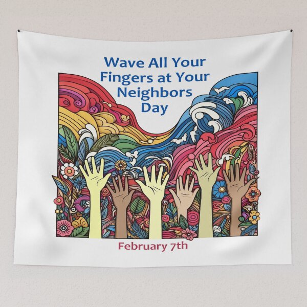 Item preview, Feb 7th - Wave All Your Fingers at Your Neighbor Day designed and sold by CrankyOldDude.