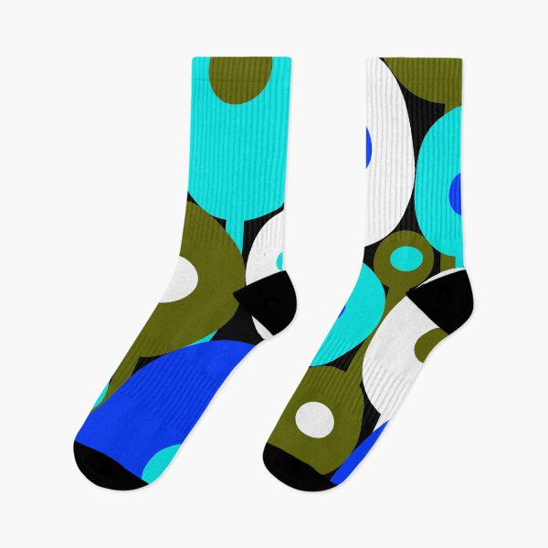 Item preview, Modern Art Nouveau Abstract Geometric Floral Pattern in Blue, Aqua and Green designed and sold by Deutschic.