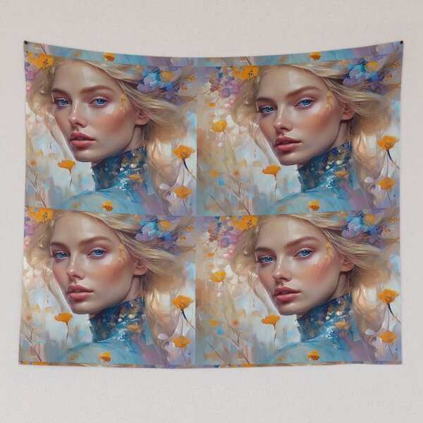 Item preview, Elsa Hosk with flowers designed and sold by bogfl.