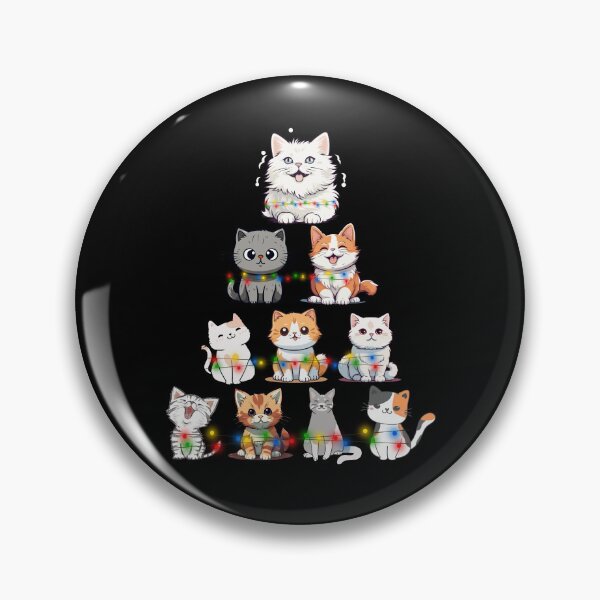 Item preview, Christmas Tree Cats Meowy Catmas designed and sold by SunnyFunnyArt.