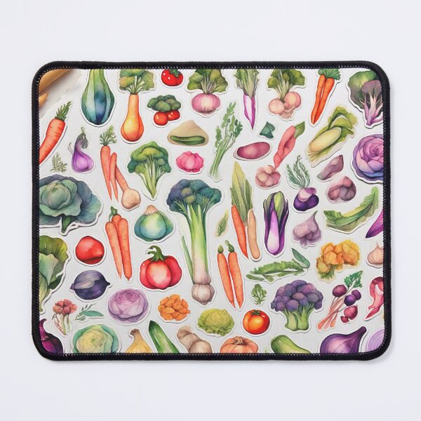 Item preview, Colorful assorted vegetable stickers for, organic produce store menu design background designed and sold by stevanovicigor.