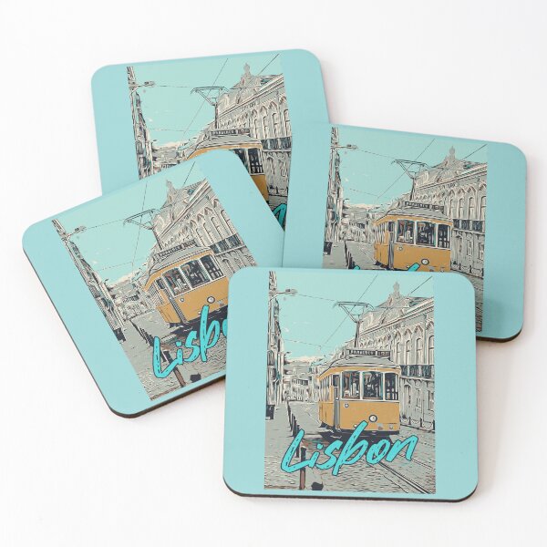 Item preview, Lisbon Iconic Tramway and Street Illustration designed and sold by Lemomo-artworks.