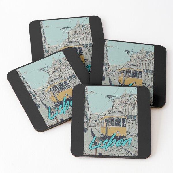 Item preview, Lisbon Iconic Tramway and Street Illustration designed and sold by Lemomo-artworks.