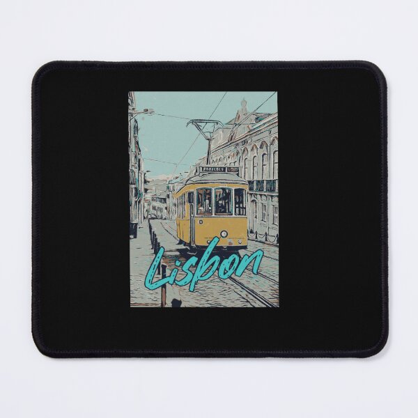 Aperçu de l'œuvre Illustration du tramway et de la rue emblématique de Lisbonne créée et vendue par Lemomo-artworks.