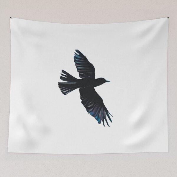 Artikelvorschau, Bemalter fliegender schwarzer Vogel entworfen und verkauft von PaulBlueShop.